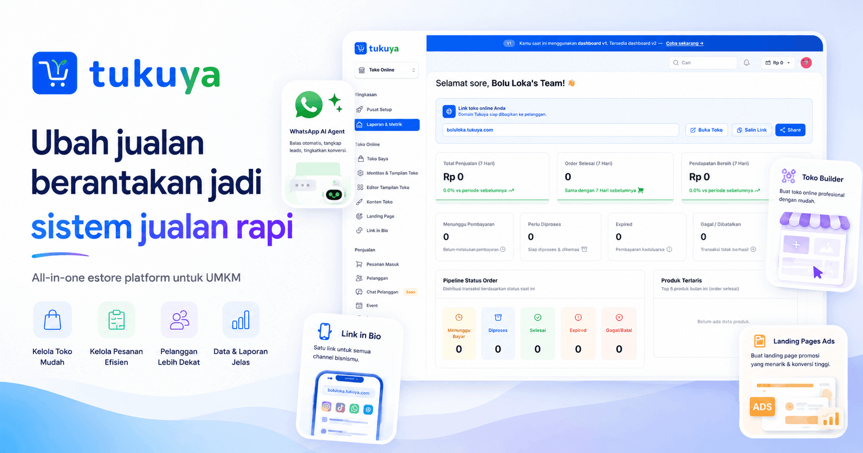 Demo dashboard merchant Tukuya