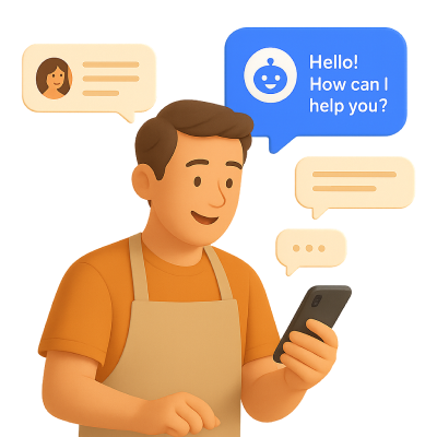 Ilustrasi Chat & CRM